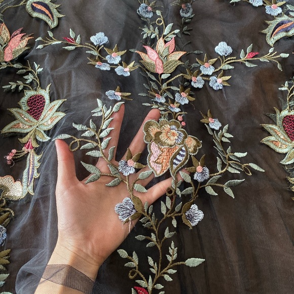 Zara Floral Embroidered Sheer Top - Picture 2 of 3